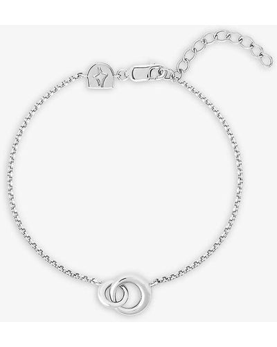 Astrid & Miyu Dome Rhodium-plated Recycled Sterling- Link Bracelet - White