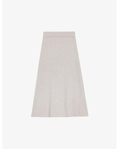 Ted Baker Lydlee High-rise A-line Knitted Midi Skirt - White