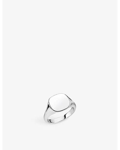 Thomas Sabo Classic Sterling Silver Signet Ring - White