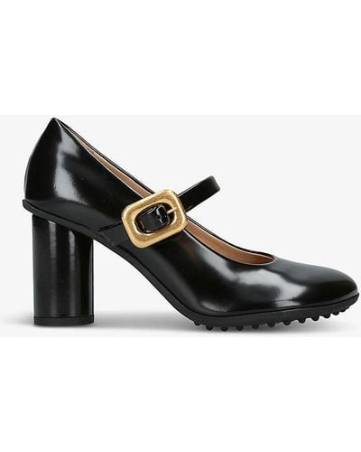 Bottega Veneta Atomic Block-heel Leather Mary Jane Shoes - Black