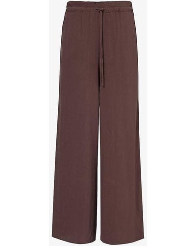 4th & Reckless Tulum Straight-leg Mid-rise Drawstring-waist Woven Trousers - Brown