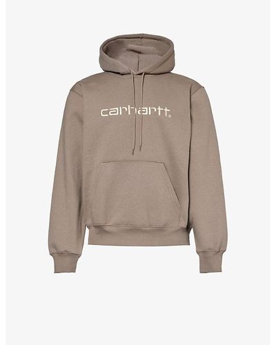 Carhartt Logo-embroidered Cotton-blend Hoody X - Brown