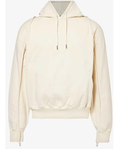 Jacquemus Le Sweatshirt Brand-embroidered Organic Cotton-jersey Hoody - White