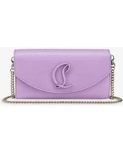 Christian Louboutin Loubi54 Leather Wallet-on-chain - Purple