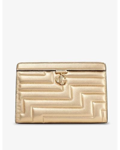 Jimmy Choo Avenue Quilted Leather Pouch - Natural