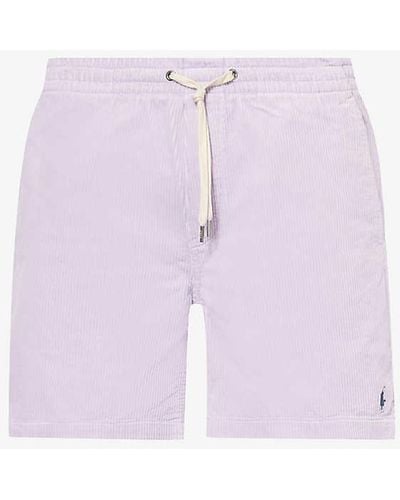 Polo Ralph Lauren Brand-embroidered Drawstring Corduroy Shorts Xx - Purple