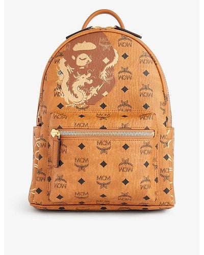 MCM X A Bathing Ape Stark Faux-leather Backpack - Brown