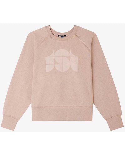 Soeur Apollo Graphic-motif Cotton Sweatshirt - Natural
