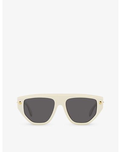 Alexander McQueen Am0408s Square-frame Acetate Sunglasses - Grey