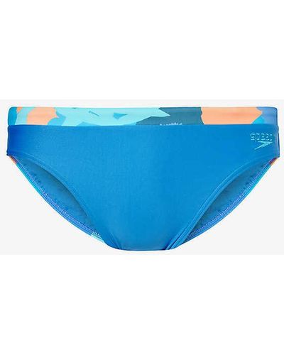 Speedo 7cm Logo-embellished Swim Briefs - Blue