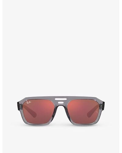 Ray-Ban Rb4397 Corrigan Rectangle-frame Acetate Sunglasses - Pink