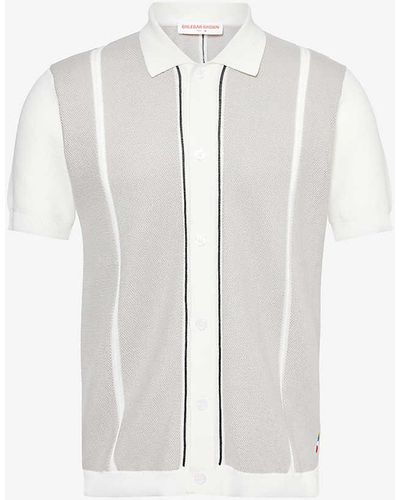 Orlebar Brown Tiernan Ripley Stripe-pattern Cotton-knit Shirt X - White