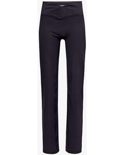 ADANOLA Ultimate Wrap-over High-rise Stretch-recycled Polyester Trousers - Blue