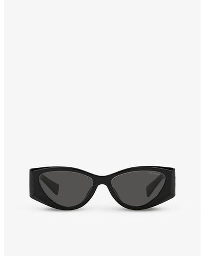 Miu Miu Mu 06ys Cat-eye-frame Acetate Sunglasses - Black