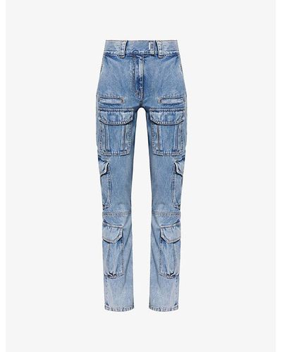 Givenchy Cargo-pocket Straight-leg Mid-rise Jeans - Blue