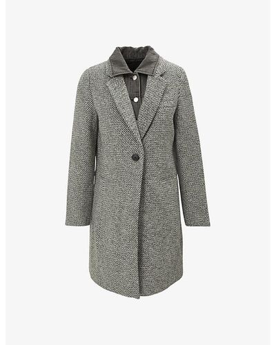 IKKS Detachable Denim Jacket Woven Coat - Grey