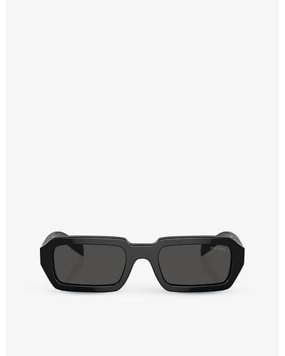 Prada Pr A12s Irregular-frame Acetate Sunglasses - Black