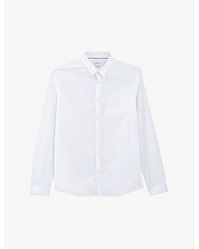 IKKS Slim-fit Long-sleeve Stretch-cotton Shirt Xx - White