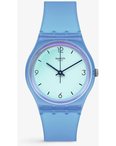 Swatch Gs165 Swan Ocean Plastic And Silicone Quartz Watch - Blue