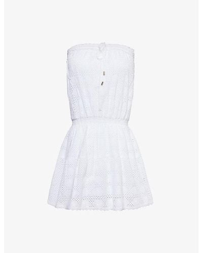 Melissa Odabash Colette Strapless Cotton Mini Dress - White
