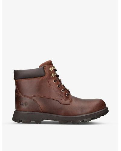 UGG Stenton Padded-collar Leather Hiking Boots - Brown