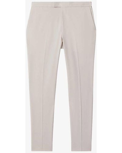 Reiss Found Pressed-crease Straight-leg Stretch-woven Trousers - White