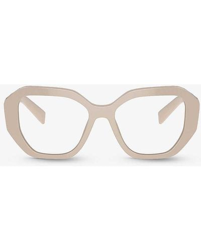 Prada Pr A07v Irregular-frame Acetate Optical Glasses - Natural