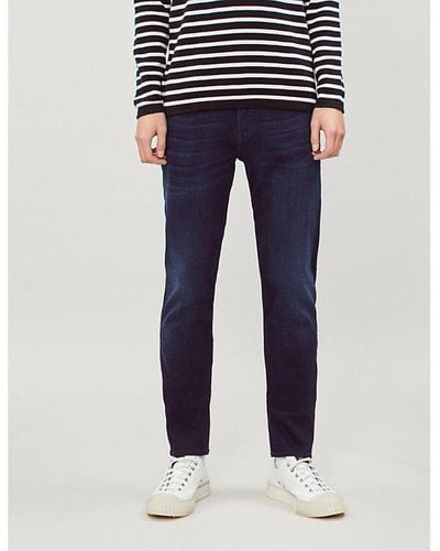 7 For All Mankind Deep Blue Slimmy Tapered Luxe Performance Plus Slim-fit Jeans