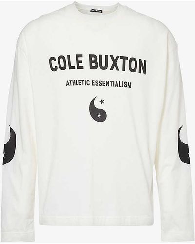 Cole Buxton Yin-yang Graphic-print Cotton-jersey T-shirt X - Natural