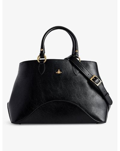 Vivienne Westwood Britney Medium Leather Tote Bag - Black