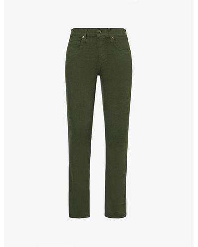 PAIGE Lennox Slim-fit Straight-leg Stretch-woven Jeans - Green