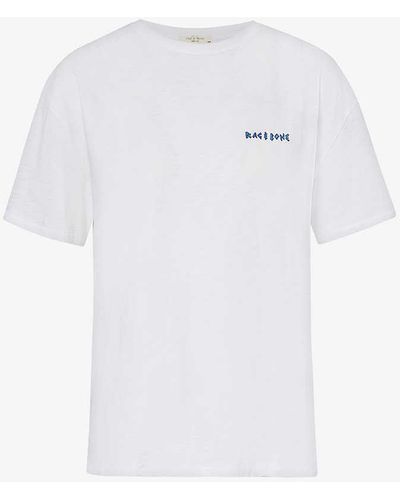 Rag & Bone Branded Relaxed-fit Organic-cotton T-shirt - White
