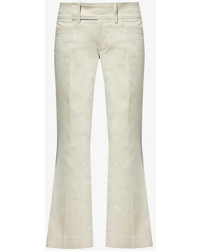 Reformation Vintage Gucci Belted Flared-leg Low-rise Jeans - White