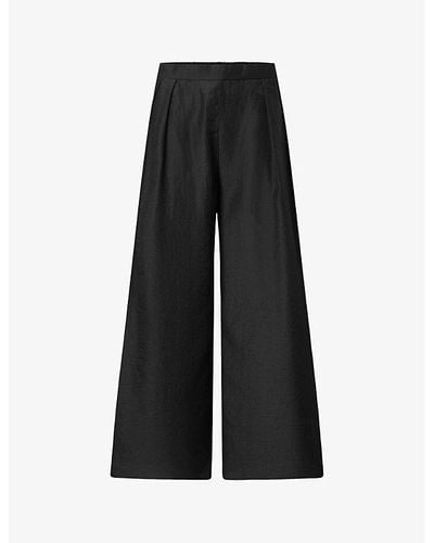 Lovechild 1979 Mary-anne Wide-leg High-rise Woven Pants - Black