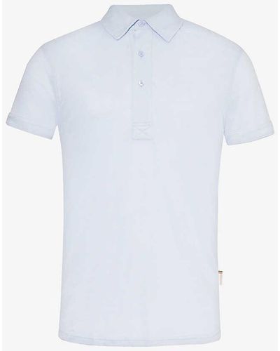 Orlebar Brown Sebastian Brand-tab Linen Polo Shirt - White