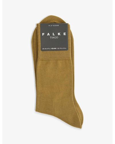 FALKE Tiago Ankle-rise Stretch-organic-cotton Blend Socks - Green