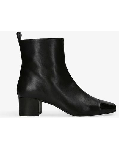 CAREL PARIS Estime Patent-toe Leather Ankle Boots - Black