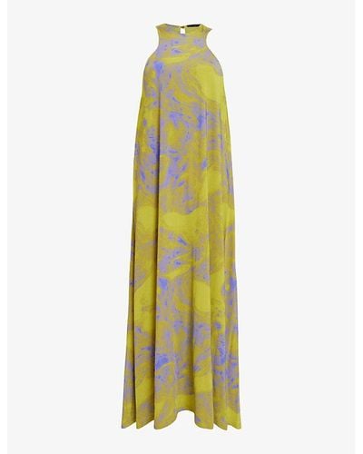 AllSaints Kura Graphic-print Cotton Maxi Dress - Multicolour