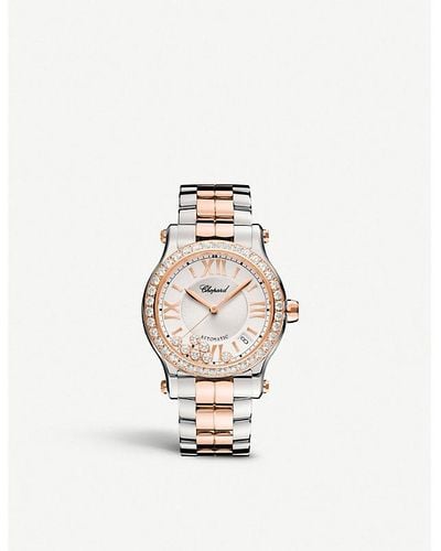 Chopard 278559-6004 Happy Sport 18ct Rose-gold And Stainless Steel Watch - Metallic