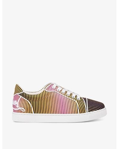 Christian Louboutin Fun Vieira Orlato Brand-embellished Leather Low-top Sneakers - Multicolor