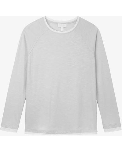 The White Company Round-neck Long-sleeve Organic-cotton Top - White
