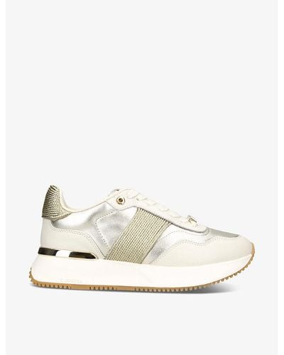 Carvela Kurt Geiger Flare Gala Woven-panel Leather Low-top Sneakers - White