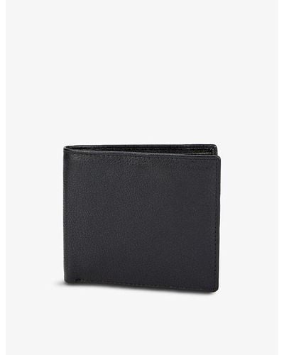 Dents Beauley Brand-embossed Grained-leather Billfold Wallet - Black