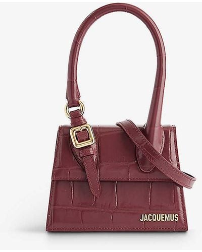 Jacquemus Le Chiquito Medium Croc-effect Leather Cross-body Bag - Red