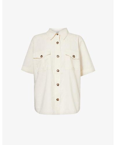 FRAME Patch-pocket Cotton-blend Utility Shirt - Natural