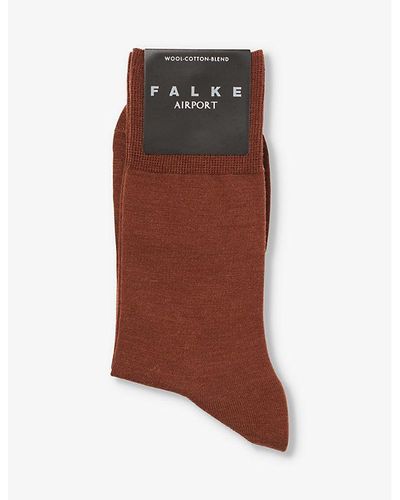FALKE Airport Stretch Wool-blend Socks - Brown