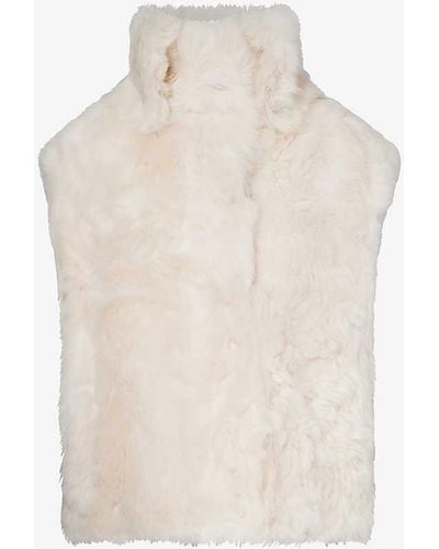 Yves Salomon Toscana High-neck Shearling Gilet - White
