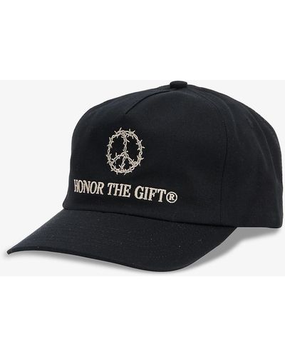 Honor The Gift Iron Peace Brand-embroidered Cotton Baseball Cap - Black