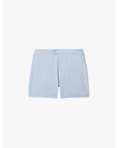 Reiss Sun Side-adjuster Stretch Recycled-polyester Swim Shorts X - Blue
