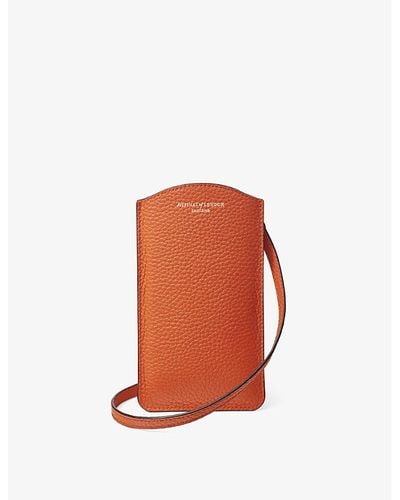 Aspinal of London London Grained-leather Phone Case - Orange